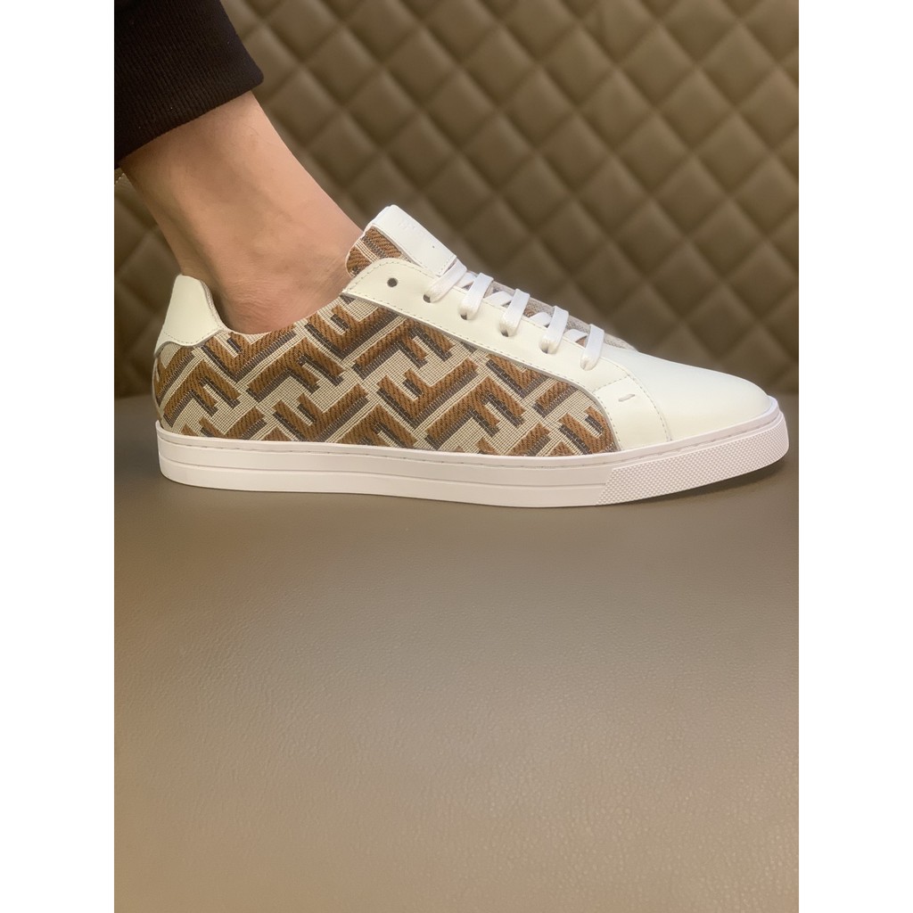 Giày sneakers nam da thật FENDI FD thiết kế ấn tượng với họa tiết kinh điển