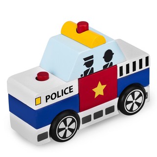 Đồ chơi gỗ - Lắp ráp xe cảnh sát chính hãng Winwintoys 60292