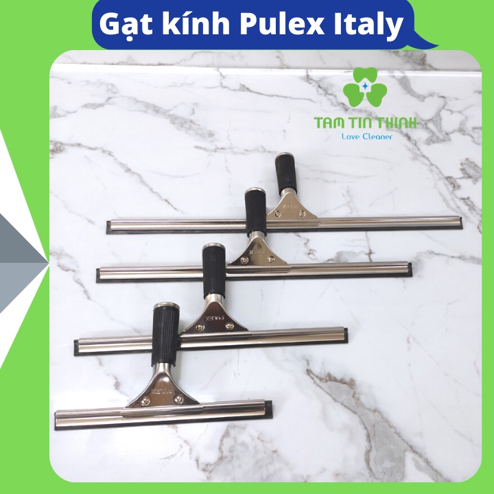 Cây gạt kính inox Pulex vệ sinh cửa kính, lau gương, bàn, sàn tiện lợi 25cm, 35cm 45cm, 55cm  Italy