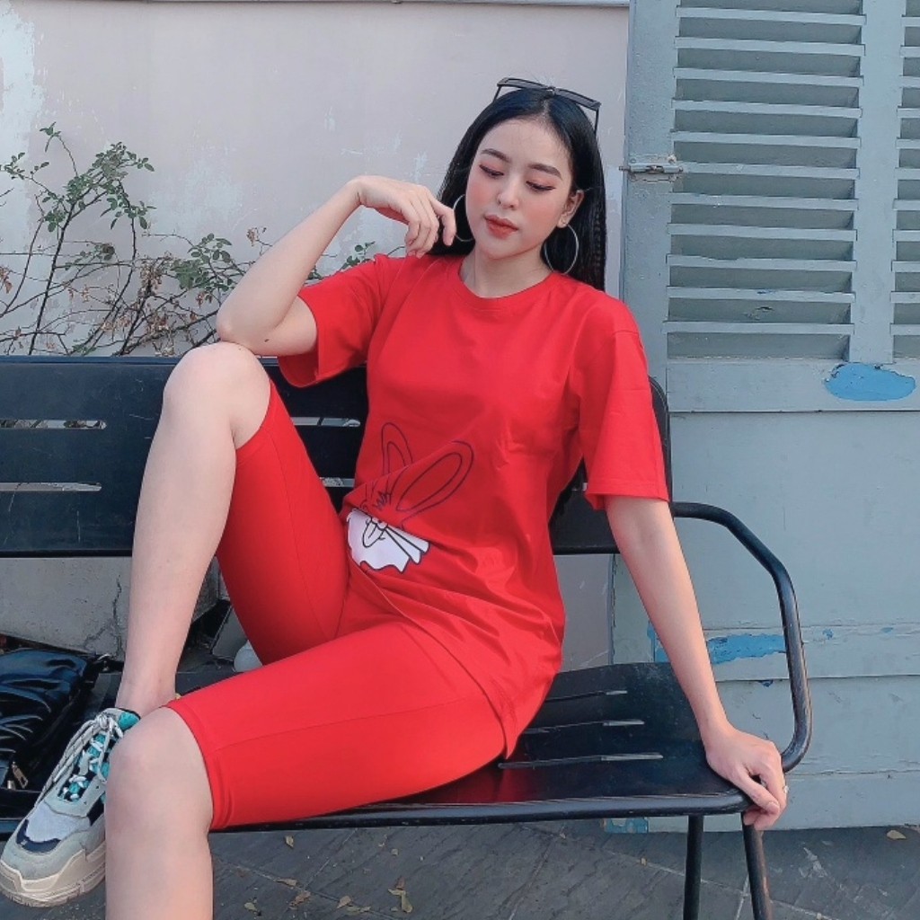 Đồ Bộ Nữ TS02331 Đồ Bộ Mặc Nhà Chất Cotton 100% Co Dãn Đanh Mịn Quần Ngố Lửng In Hình Con Thỏ Size 40KG - 80KG | BigBuy360 - bigbuy360.vn