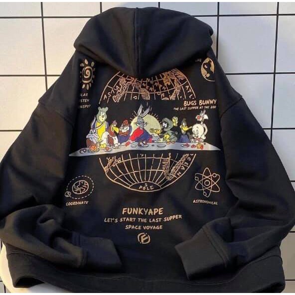 [SIEU SALE] Khoác Nỉ Bug Bun In 2 Mặt, Hoodie Kéo Khoá Unisex samsam4896 | BigBuy360 - bigbuy360.vn