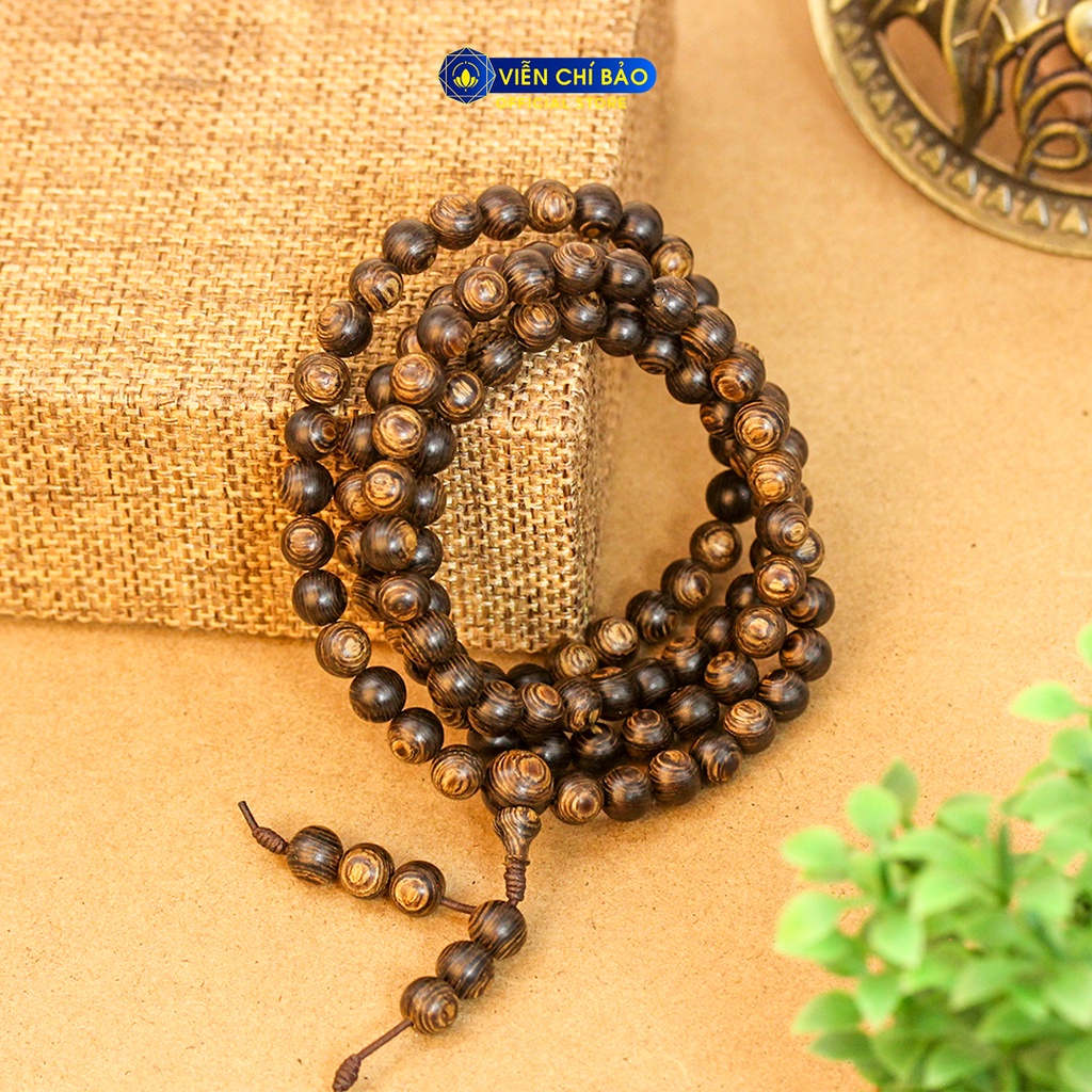 Vòng tay trầm hương sánh chìm Chuỗi 108 hạt 6mm thời trang phụ kiện trang sức Viễn Chí Bảo V000764-6