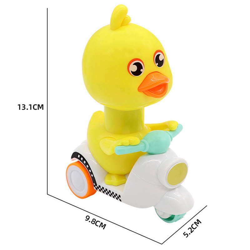 Đồ Chơi Chú Vịt Vàng Hoạt Hình Lái Xe Máy Dễ Thương Cho Bé
