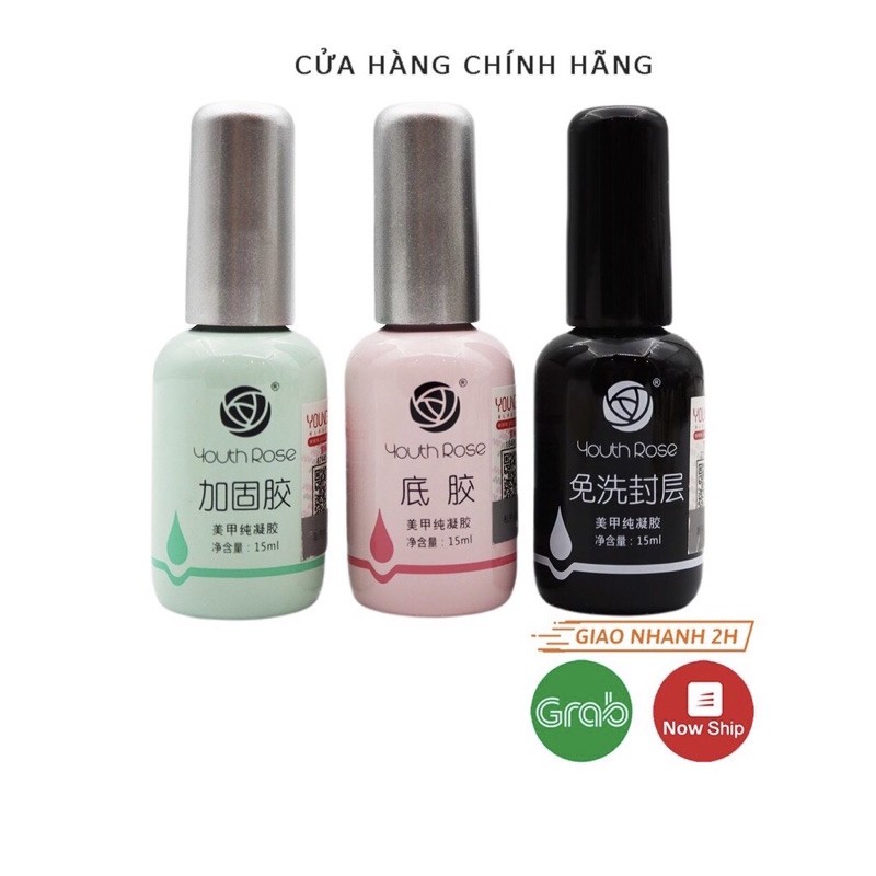 Bộ Hoa Hồng chính hãng 15ml gồm có top bóng , liên kết và cứng móng