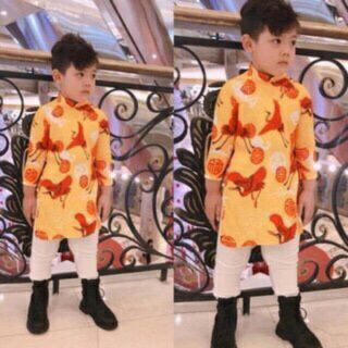 Áo dài gấm bé trai size 10-25kg