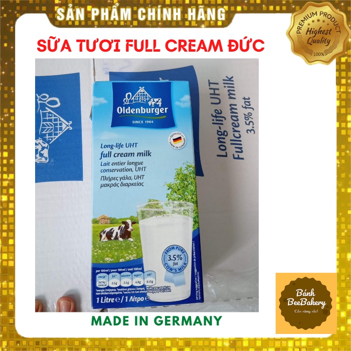 Sữa tươi tiệt trùng FULL CREAM KHÔNG ĐƯỜNG GERMANY