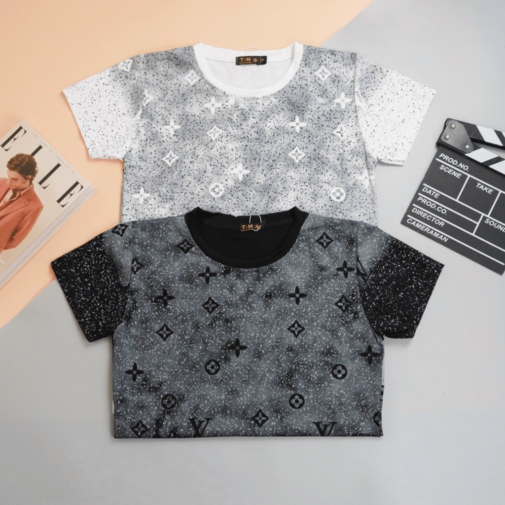 Áo Thun Nam Cổ Tròn Loang Màu Trắng Đen Chất Cotton Mềm Mịn Mặc Mát Form Chuẩn Phù Hợp Đi Chơi, Du Lịch Mọi Nơi [NEW UNI