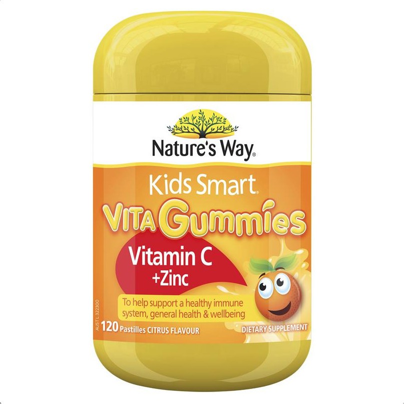 Kẹo dẻo Nature Way Gummies VITA GUMMIES VITAMIN C+ KẼM (lọ 60 viên) nhập khẩu úc