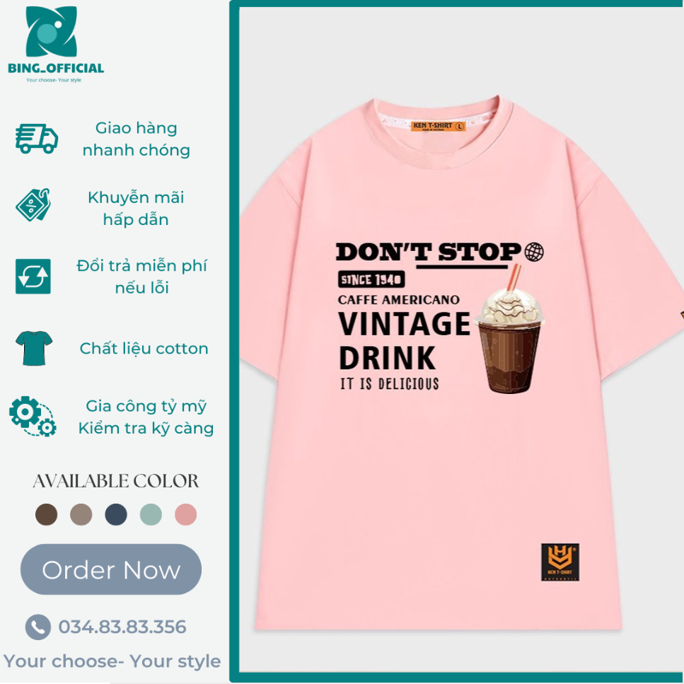 Áo thun unisex basic CAFFE form rộng tay lỡ dành cho nam nữ - AT016