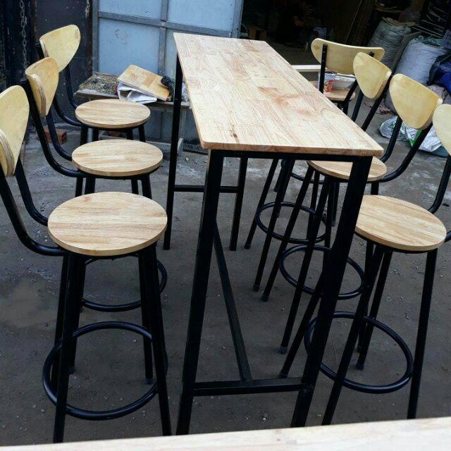 Bàn ghế bar cafe,bàn ghế decor(dài 1m cao 1m rộng 40cm)