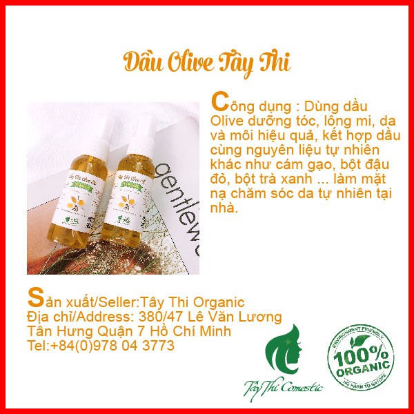 Dầu Olive Tây Thi Nguyên Chất 100% Chai 30ml