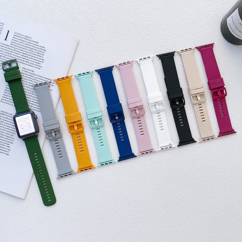 Dây Đeo Đồng Hồ apple watch Series SE 8 7 6 5 4 3 2 1 Correa 38 40 41 42 44 45mm Bằng Silicone Hoạ Tiết Xoắn Ốc