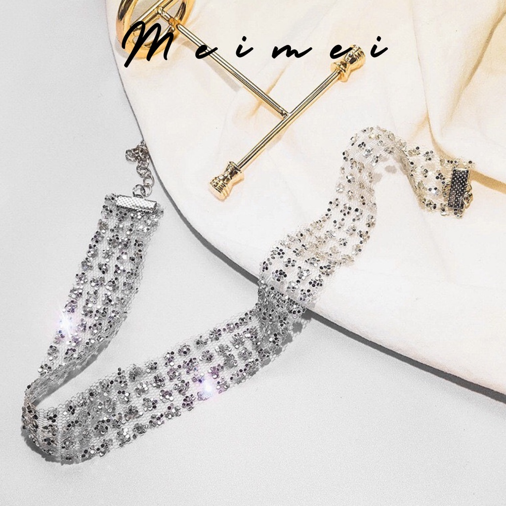 Chocker cho nữ siêu lấp lánh Chocker Meimei gold &amp; silver VC0016