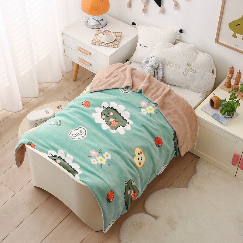 Chăn Nỉ Nhung Sữa Hoạt Hình Dễ Thương Cho Các Bé_shinbedding