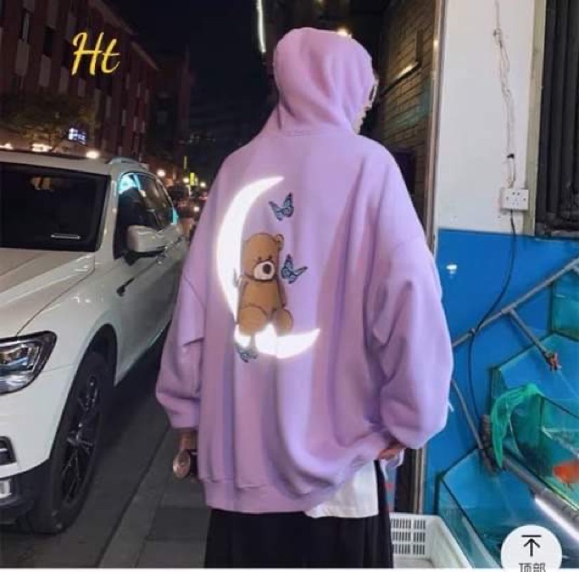Áo hoodie gấu bướm trăng phản quang H2A766 | BigBuy360 - bigbuy360.vn