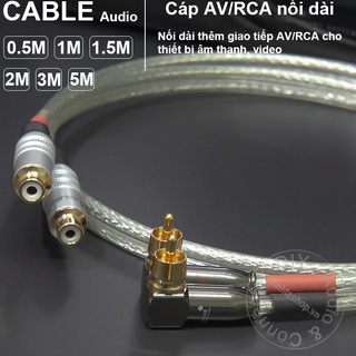Cáp av nối dài 1 cặp diy 0.2 đến 5 mét - dây rca 1 đầu đực 1 đầu cái