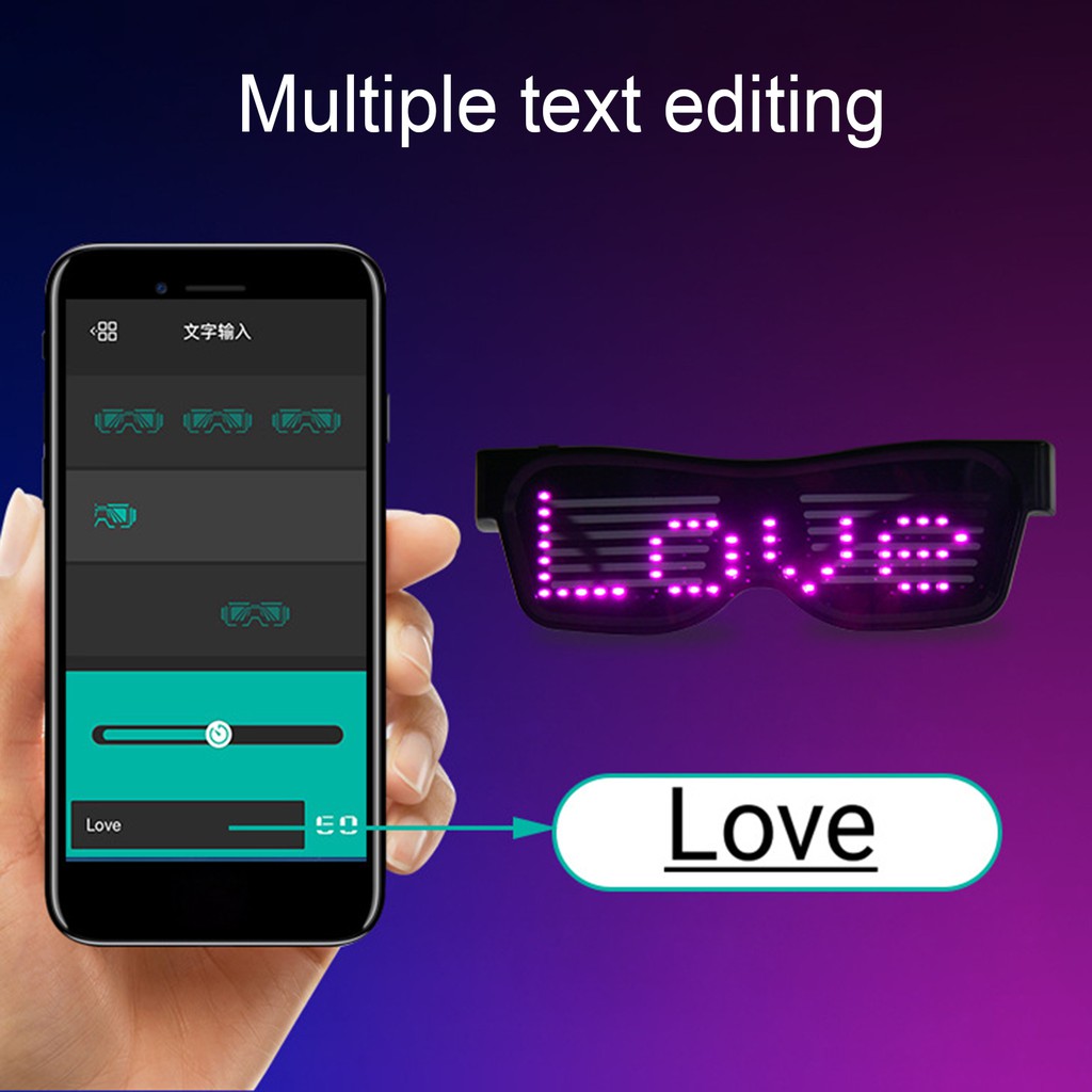 Kính Mát Phát Sáng Kết Nối Bluetooth Với Đèn Led