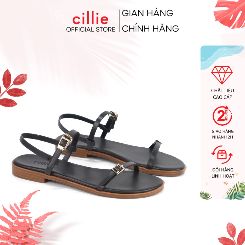 Giày sandal nữ quai ngang nỏ basic quai ngang mảnh nữ tính nhẹ nhàng màu pastel cao 2cm đi chơi đi làm Cillie