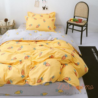 [HÀNG NHẬP KHẨU CAO CẤP] BỘ CHĂN GA GỐI COTTON POLY MẪU CÀ RỐT VÀNG SIÊU ĐÁNG YÊU - Nha_momo