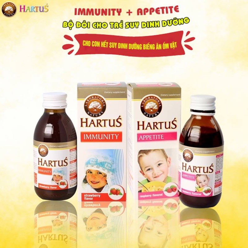 Siro ăn ngon tăng đề kháng Hartus Immunity/ Hartus appetite 150ml