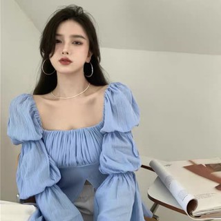 Áo xẻ cổ vuông  retro { oder taobao }