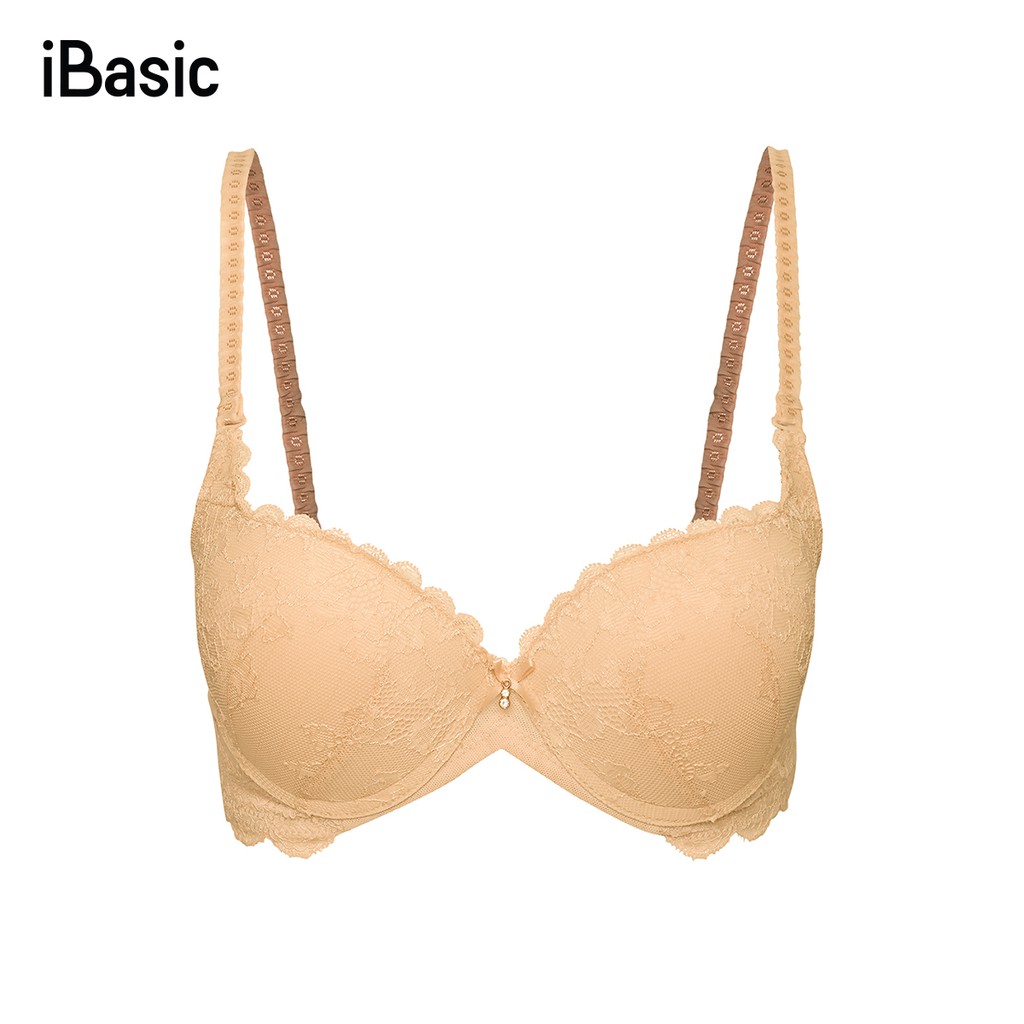 [MUA ÁO TẶNG QUẦN] Áo ngực ren có gọng mút dày T-shirt iBasic BRAW073