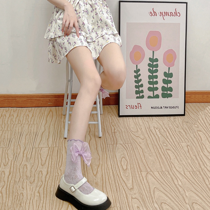 Vớ Phối Nơ Phong Cách Lolita Xinh Xắn