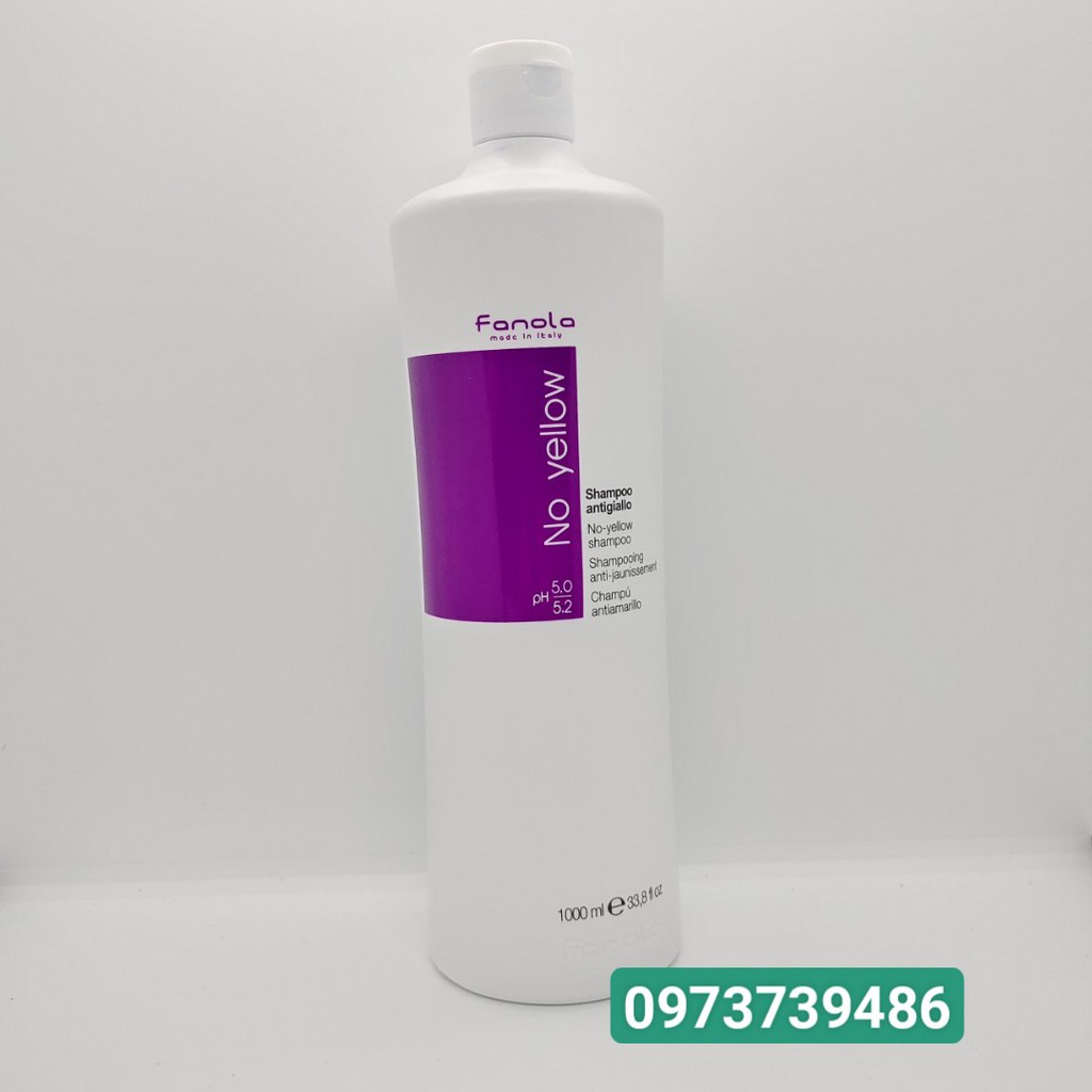 [ Hàng Chuẩn Đẹp] Dầu Gội Tím Khử Vàng FANOLA NOYELLOW ITALY - Gội 1 Lần Lên Lever 9,10 ( Chai 1000ML)