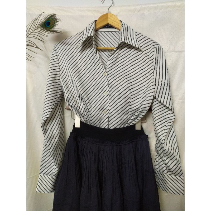 3Áo/100K  áo sơ mi sọc kẻ size M voan, voan lụa si  IB shop