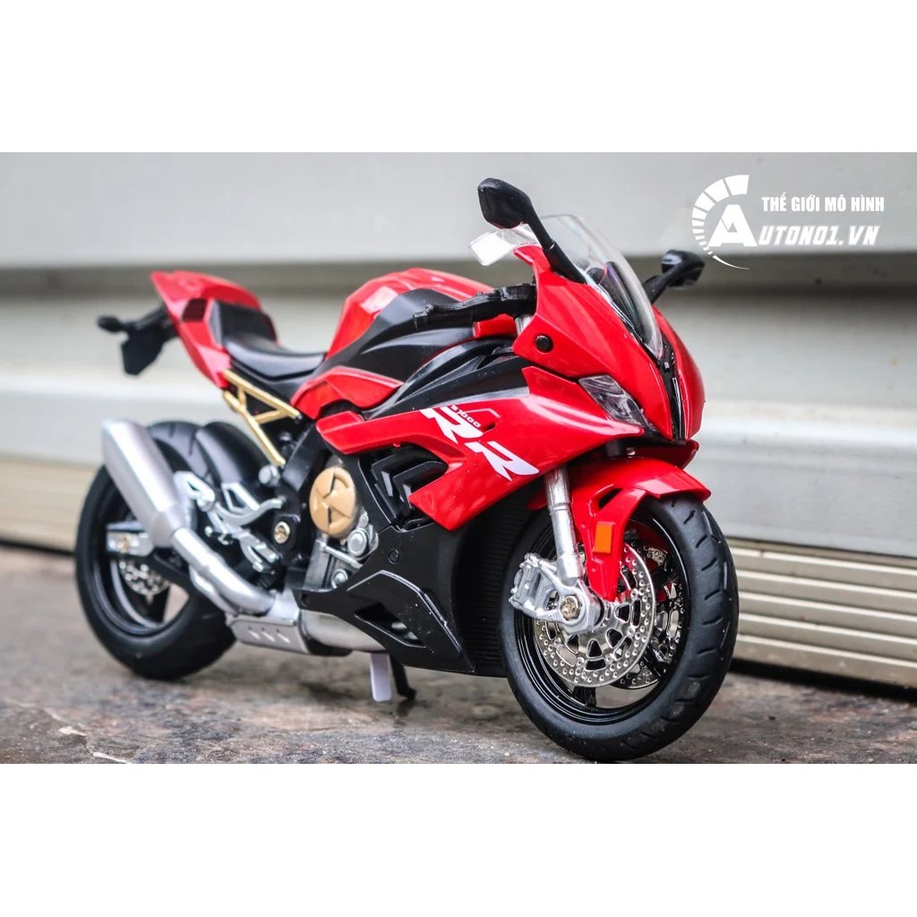 MÔ HÌNH BMW S1000 S1000RR 2020 BLACK RED 1:12 HUAYI ALLOY 7066