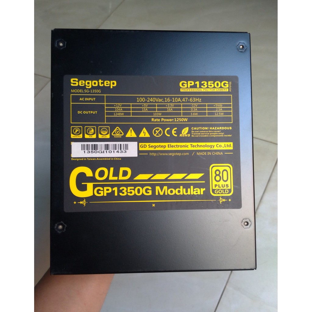 Nguồn Segotep Công Suất 1350W 80 Plus Gold Full Modular Like New (Còn BH 01.2021)