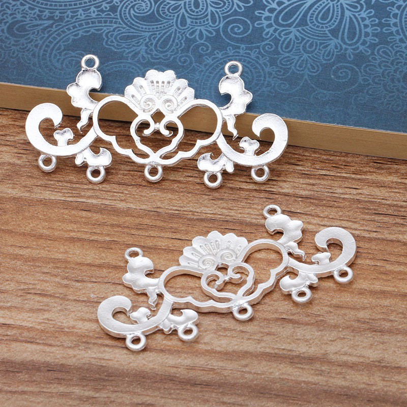 Phiến đúc dài họa tiết 28*58mm nguyên liệu làm trâm làm trang sức cổ trang cosplay cổ phục có màu KC