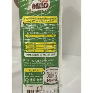 1 Lốc sữa Milo lúa mạch có đường/ít đường 115ml-180ml
