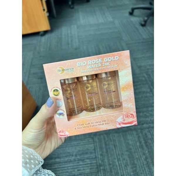 Combo 3 chai nước dưỡng Bio-essence Bio-Rose Gold 30ml ngăn ngừa lão hoá chiết suất vàng sinh học 24k