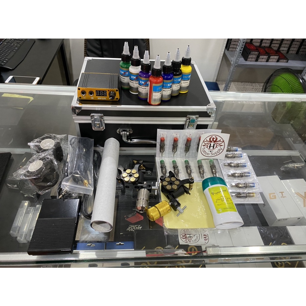 Máy pen xăm hình , bộ dụng cụ học xăm tattoo