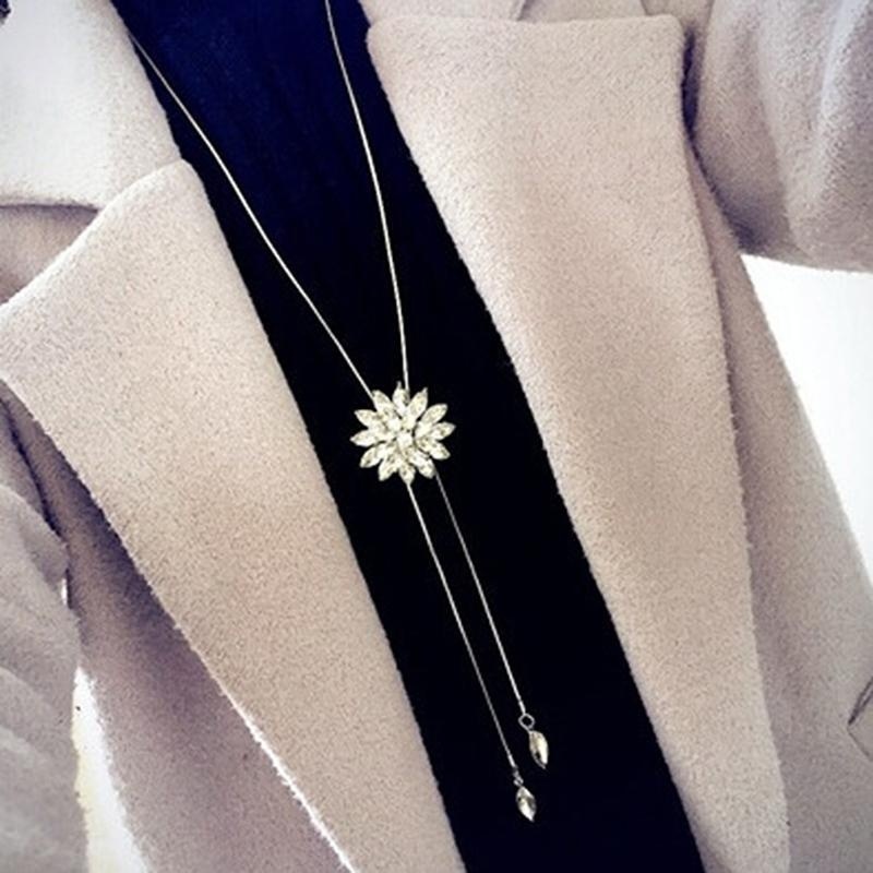 Dây Chuyền Hợp Kim Hình Hoa Tuyết Đính Đá Xinh Xắn