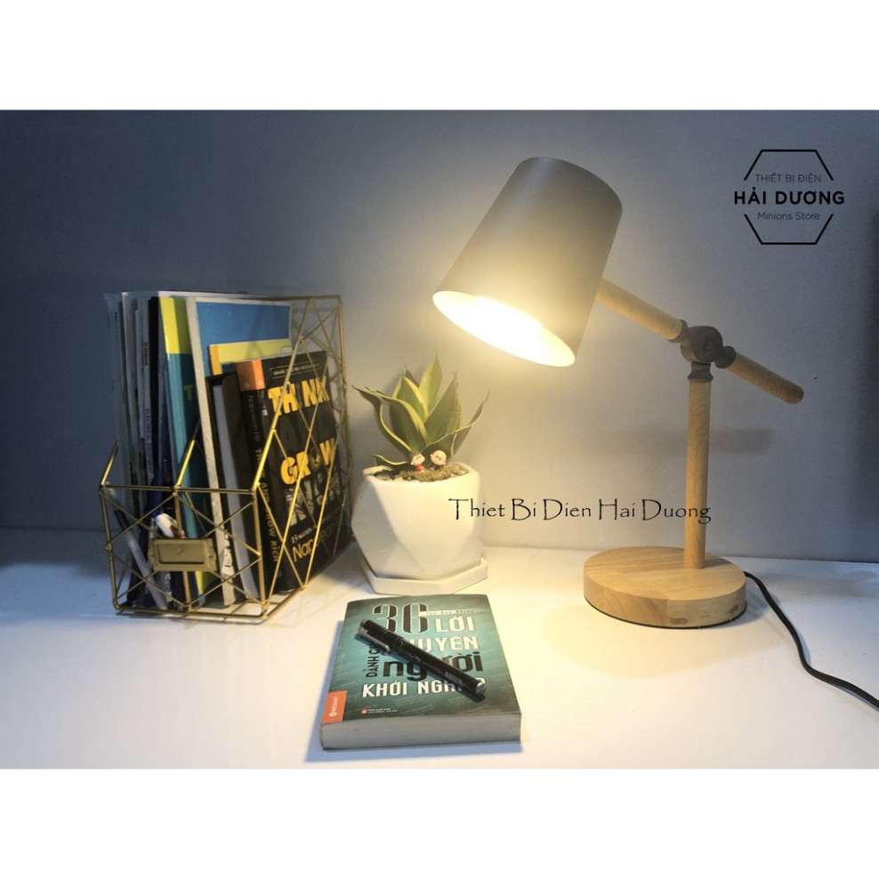 Đèn bàn học tập, làm việc, đèn decor phong cách vintage TN3033 + Tặng bóng 5w (Nhiều màu lựa chọn) [Miễn Phí Ship]