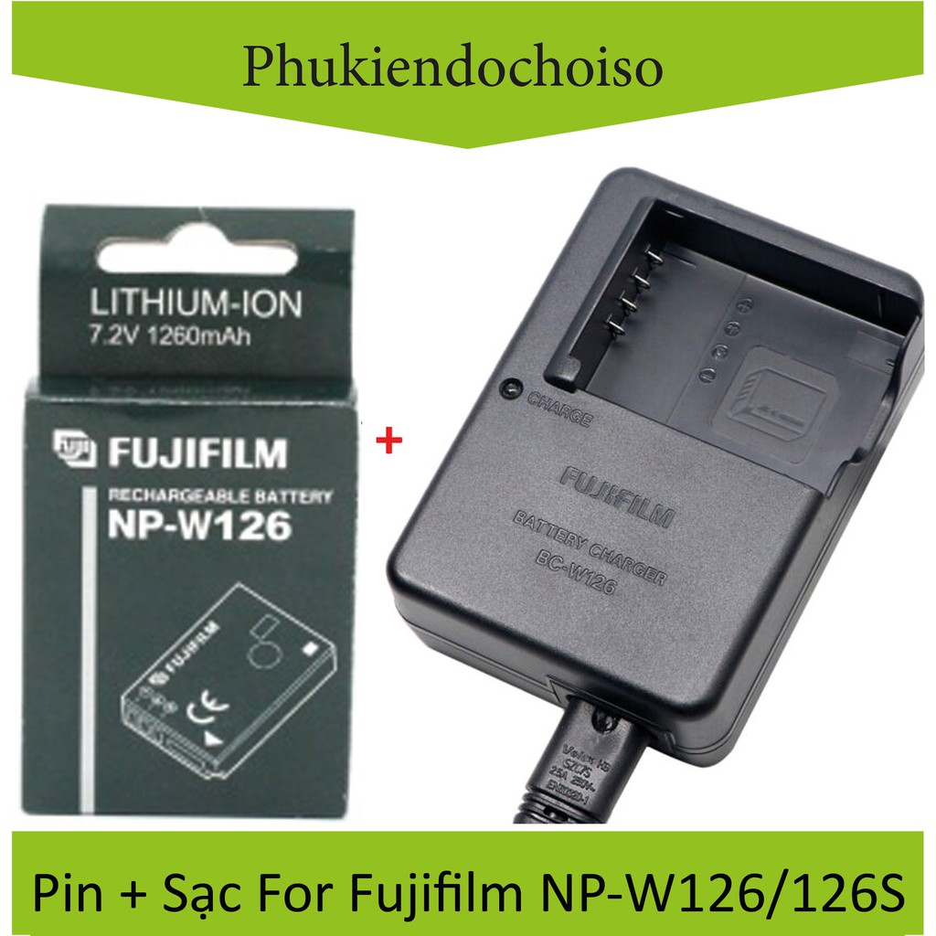 Bộ pin sạc thay thế 1 Pin 1 Sạc máy ảnh Fujifilm NP-W126