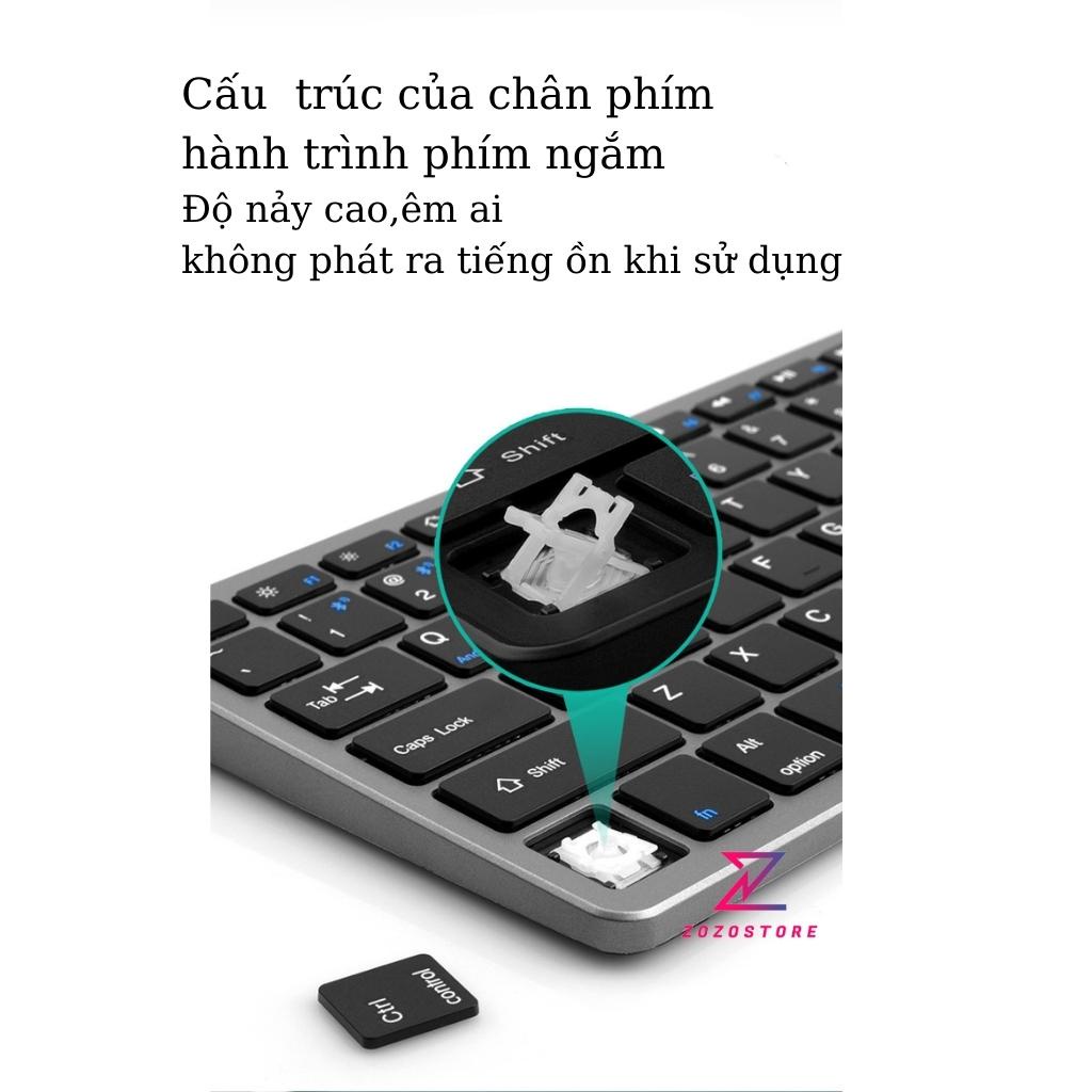 Bàn phím không dây hai chế độ Bluetooth và 2.4G dùng cho các loại máy tính điện thoại và máy tính bảng,pin trâu