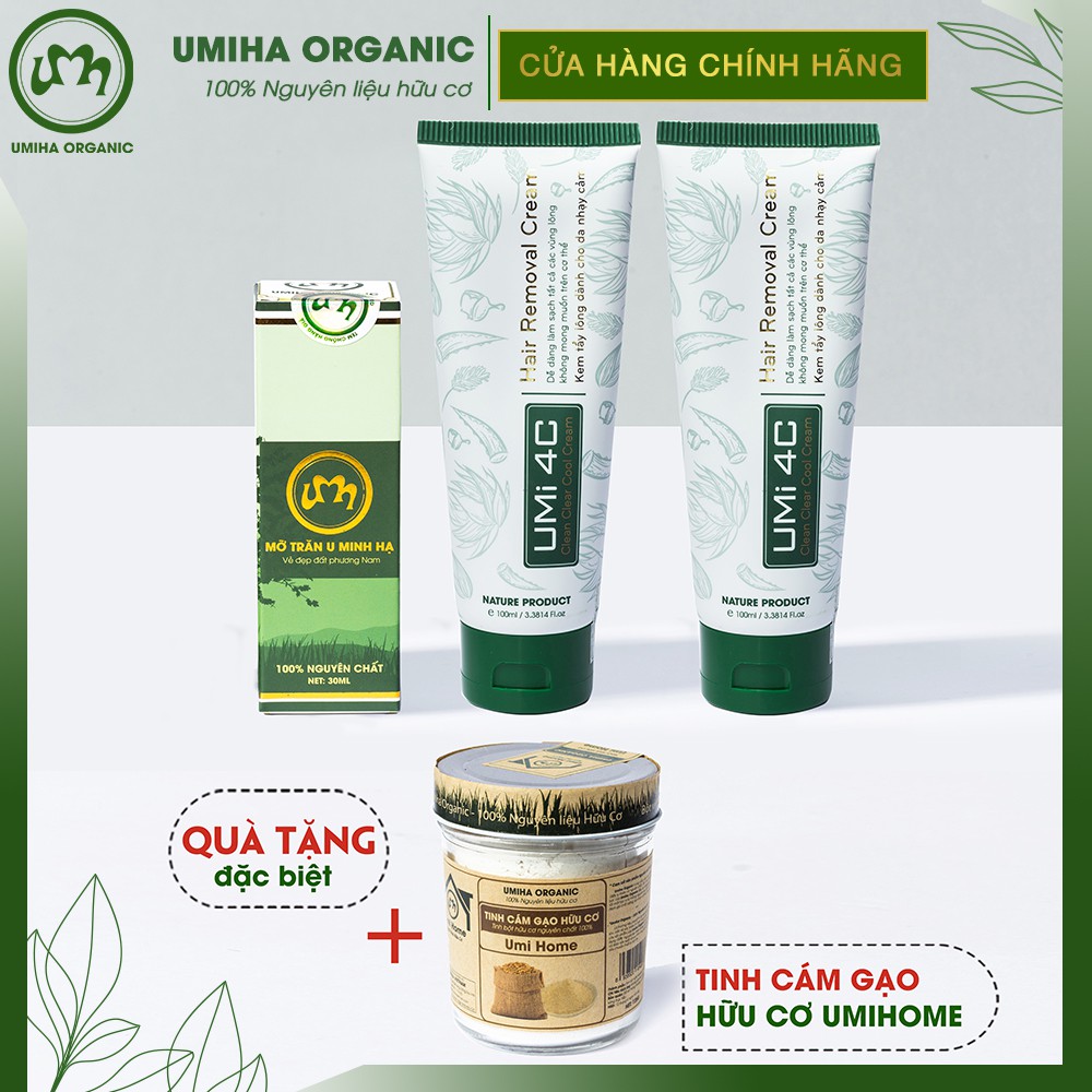 Triệt lông vĩnh viễn Toàn thân Body UMISKIN tại nhà với Mỡ trăn triệt lông vĩnh viễn U Minh Hạ và 2 Kem tẩy lông Umi 4C | BigBuy360 - bigbuy360.vn