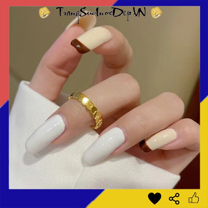 Nhẫn titan hot 2022 kiểu vảy cá màu vàng phong cách Hàn Quốc siêu đẹp, dễ thương, mạ kĩ 3 lớp bền màu - Tặng hộp đựng