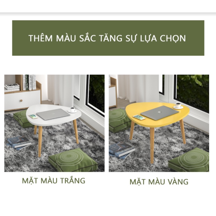 Bàn trà bệt tam giác, bàn cafe IGA mini phong cách vintage chính hãng - GP77