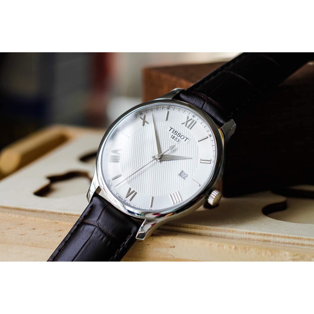 Đồng hồ nam chính hãng Tissot T063.610.16.038.00 - Máy Quartz Thụy Sỹ - Kính Sapphirre - Dây da màu nâu