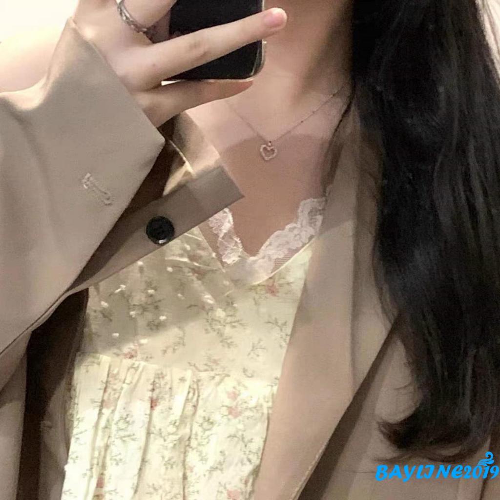 Vòng cổ Bạc Mặt Hình Trái Tim Rỗng Đơn Giản Cho Nữ