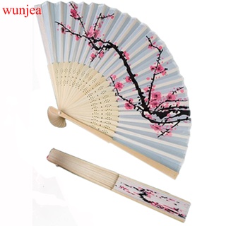 1xHand Delicate Japan Cherry Blossom Silk Folding Fan Cool In Summer Party Favor