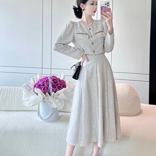 [ORDER] Set Áo Váy Dạ Dáng Dài Mùa Hè Siêu Sang Chảnh có ảnh thật AC037