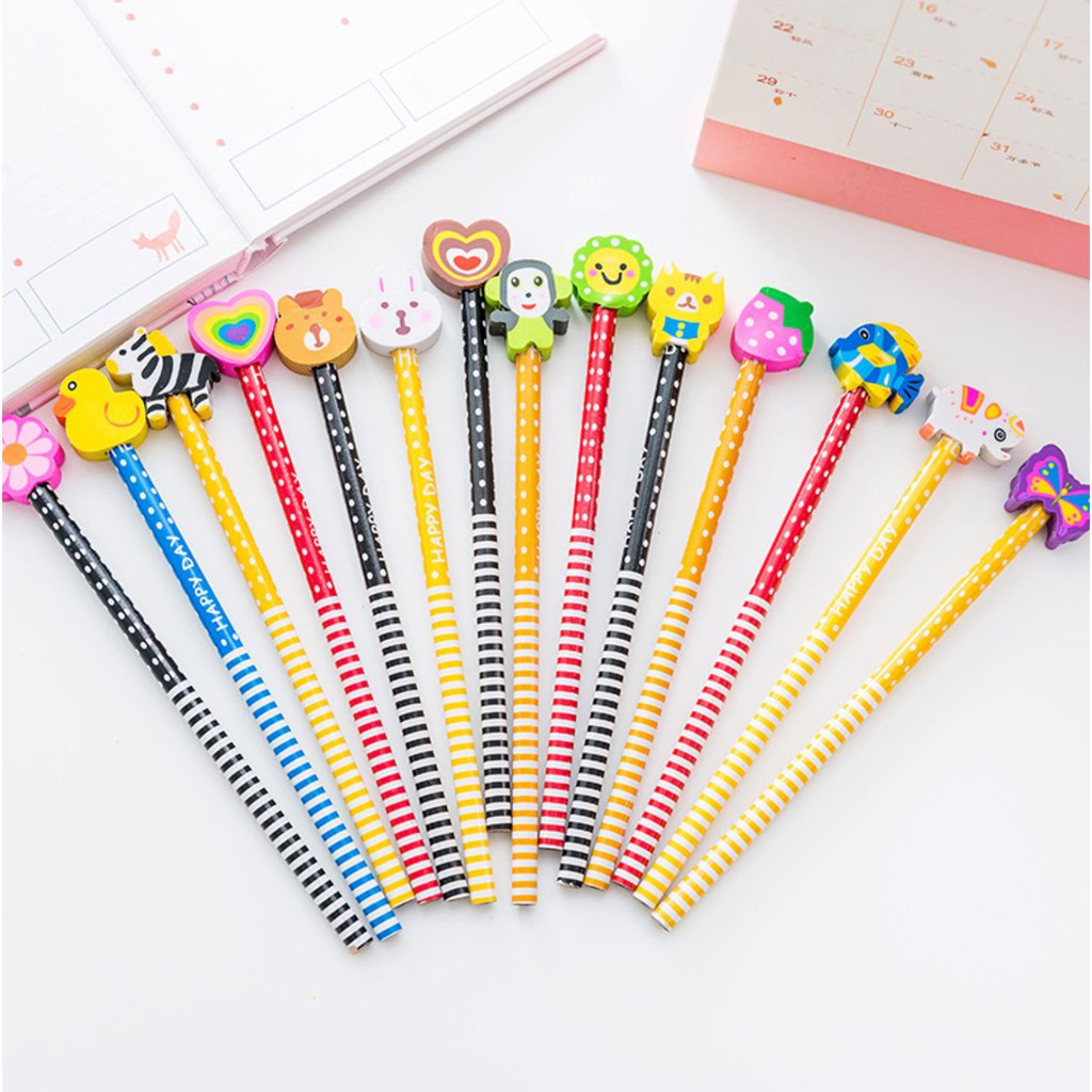 Bút chì Hàn Quốc nhiều màu siêu dễ thương - Bút chì viết cho học sinh ( phát màu ngẫu nhiên )