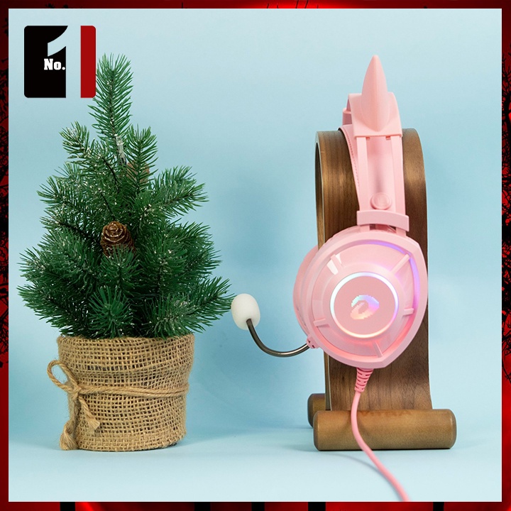 Tai Nghe Mèo Headphone Gaming Chụp Tai DAREU EH469 Màu Hồng Led RGB Tai Nghe Game Thủ Có Mic Máy Vi Tính Laptop Pc