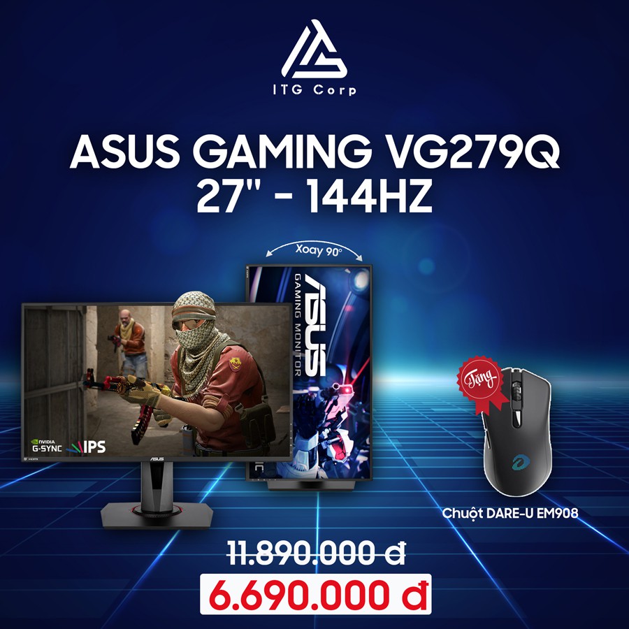 Màn hình Gaming ASUS GAMING VG279Q 27inch IPS 144Hz