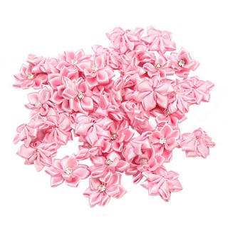 Set 40 hoa ruy băng đính đá pha lê giả